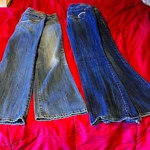 2 pair Size 4 superstructure American Eagle jeans .